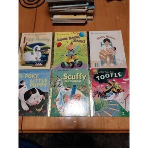 Little Golden Books Illustrated Lot Golden Books Set Poky Puppy, Scuffy, Tootle
